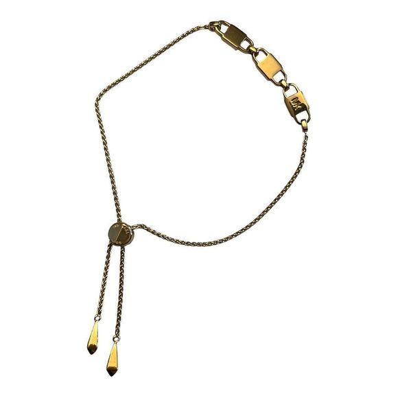 Michael Kors Slider Bracelet In 14K Gold-Plated Sterling Silver Pave Link New - Picture 2 of 8